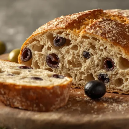 Pan aceitunas de masa madre